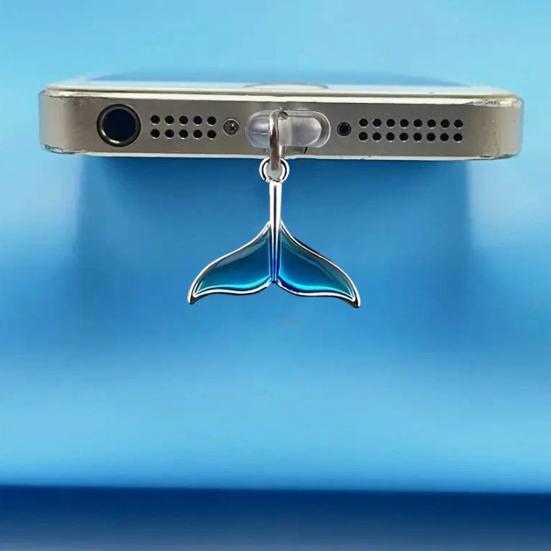 Tappi antipolvere per cellulare in silicone riutilizzabili a forma di coda di sirena, proteggi porta di ricarica per iPhone per Samsung Type-C, accessori alla moda, regalo