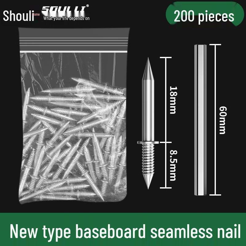 Solid Wood Skirting Board Seamless Double-Sided Nail-Free Punch Reverse Buckle High-Strength Unicorn Horn Nail