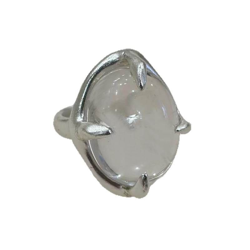 

Twisted Claw Design Adjustable Ring With Natural White Crystal For Everyday Wear And Special Occasions 1