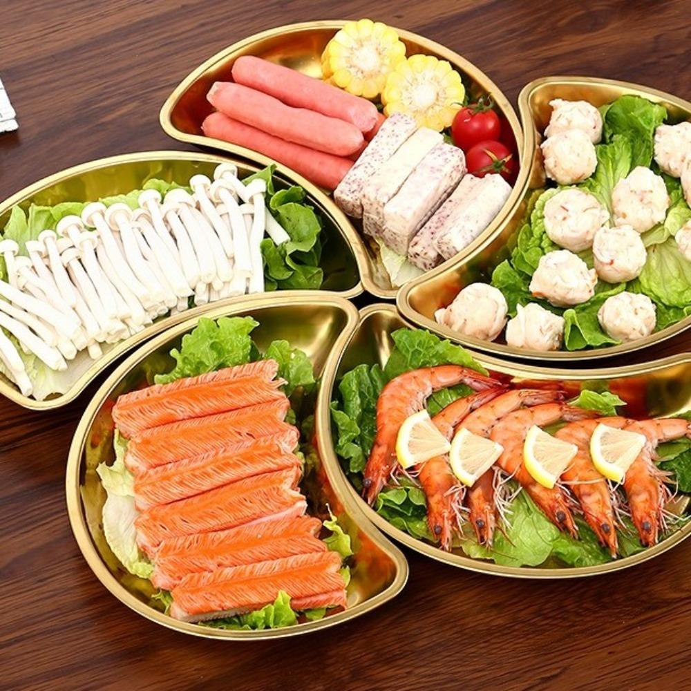 Multifunktionale Halbmond-Metallschalen Lustiger Kinder Teller Geschirr Gemüseteller Familienzusammenkunft