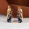 Multicolor Zircon Rainbow Stone Female Luxury Crystal Hoop Earrings Vintage Gold Color Bride Wedding Jewelry for Women