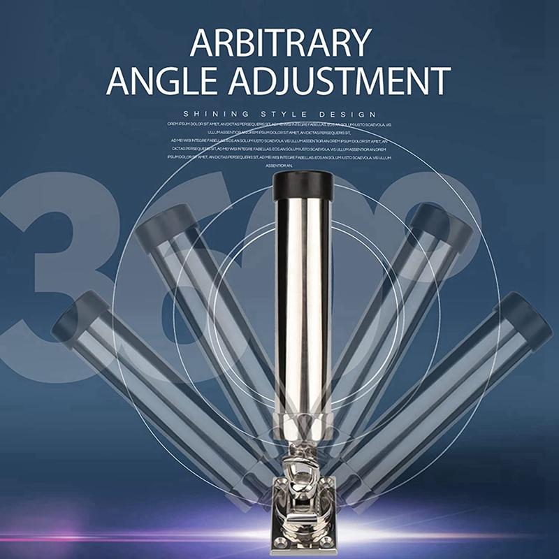 NEW-Adjustable Fishing Rod Holder For Boat,Stainless Steel Fishing Rod Holder Deck Mount For Marine Boat Yacht