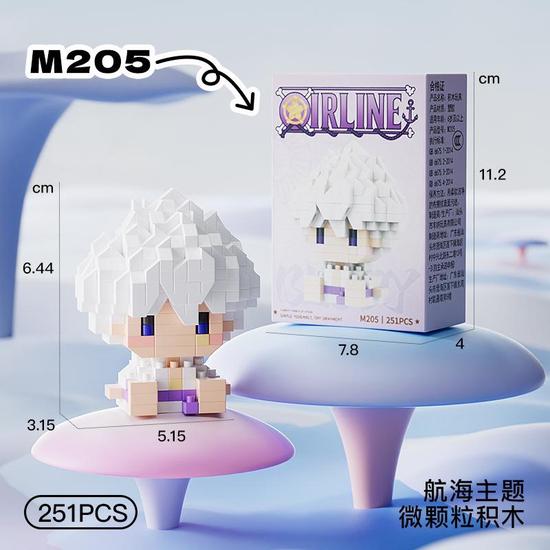 New ONE PIECE Sun God Nika Luffy Micro Action Block Chopper Ace Buggy 3D Anime Model Assembly Mini Bricks Figure Toys For Gift