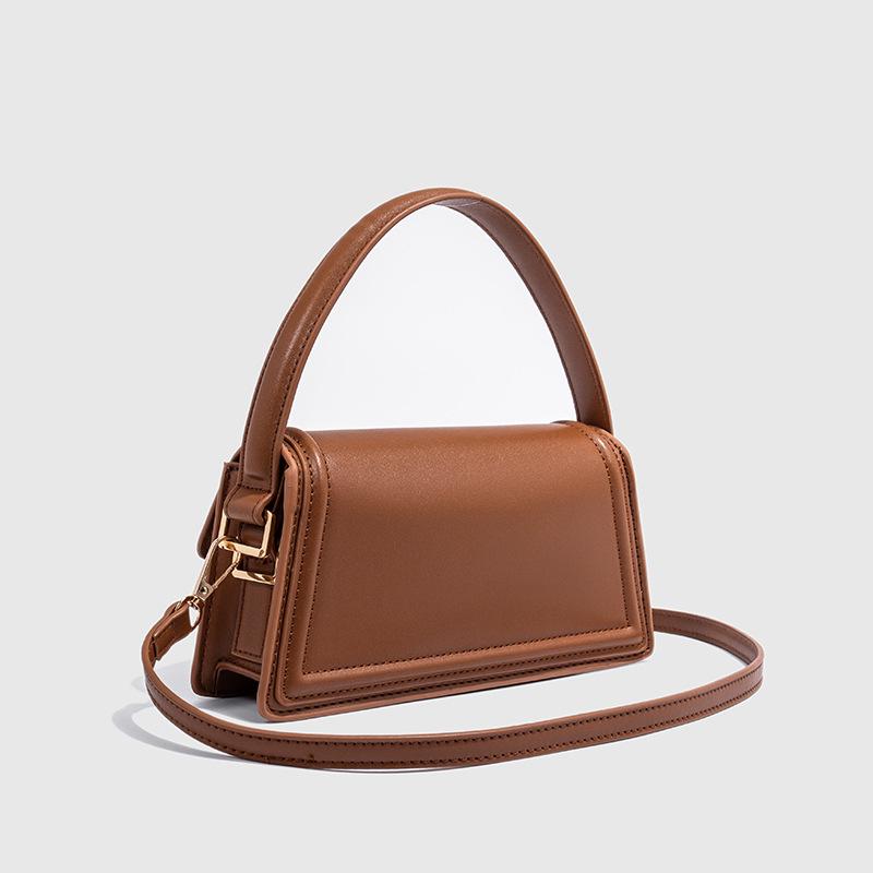 ZA Women's Mini Casual Crossbody Trapezoid Handbag in Black/Brown