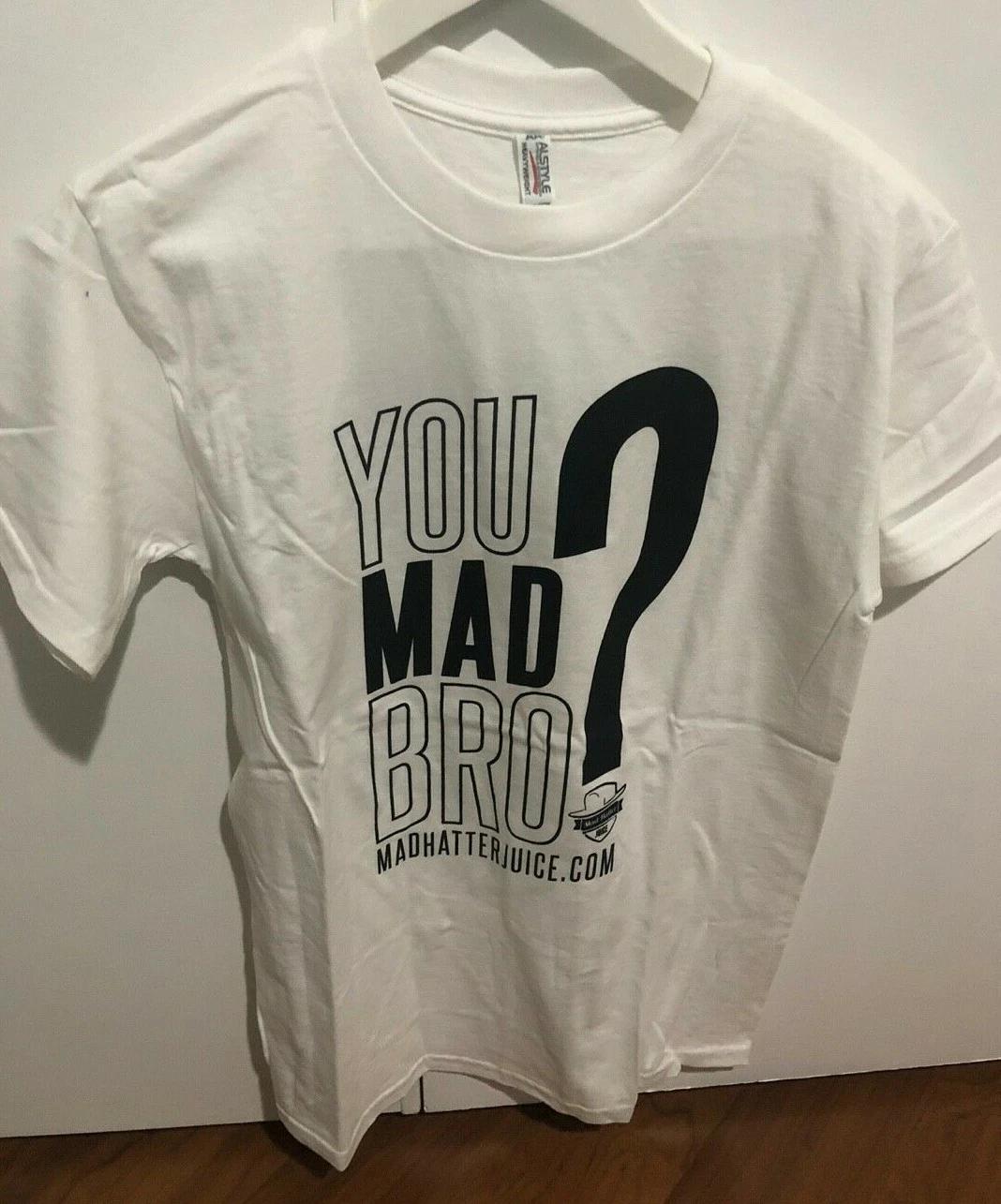 

You Mad Bro White Soft T Shirts T Top Activewear Outside Inner US Men Size M NEW S