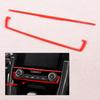 2 Stück/Set Rotes Auto Klimaanlage Klimaregelung Drehknopf Schalter Panel Streifen Verkleidung Rahmen Dekoration Passend für Honda Civic 2016 2017 2018 2019 2020