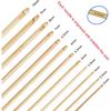 23 Pieces Tunisian Crochet Hooks Set Plastic Cable Afghan Crochet Hook Cable With Bead Carbonized Bamboo Needle Hook