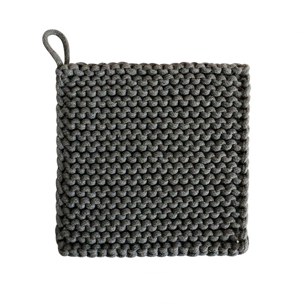 Topflappen, Küchenutensil, Baumwolle, Hitzebeständiger gehäkelter Topflappen mit Aufhängeschlaufen, Quadratische Hitzeschutzmatten für Küche, Kochen und Backen