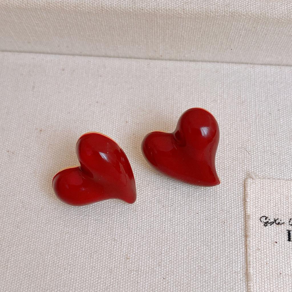 New Year's red zircon flower pendant earrings exquisite earrings earrings women