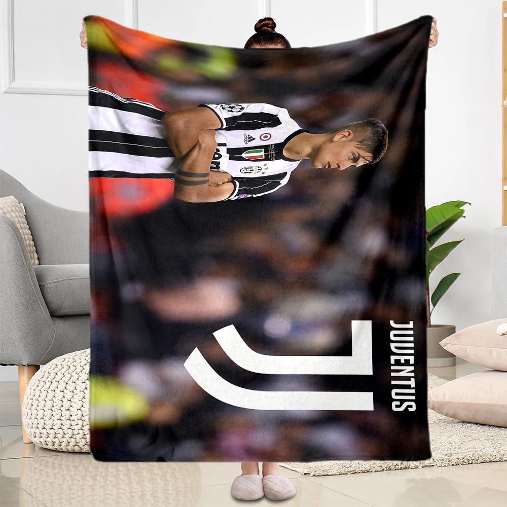 Juventus Star Action Blanket Soft Warm Cozy Perfect for Picnics Bedding Sofa All-Season Use Playful Design Birthday Christmas Gift Blanket