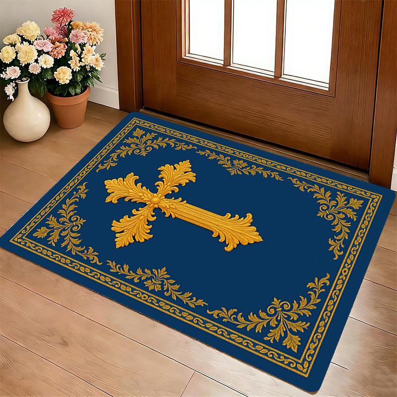 Golden Cross Living Room Nonslip Area Rug Soft Carpet For Bedroom Game Playroom Sofa Office Home Decor Doormat Christmas Gift C926717