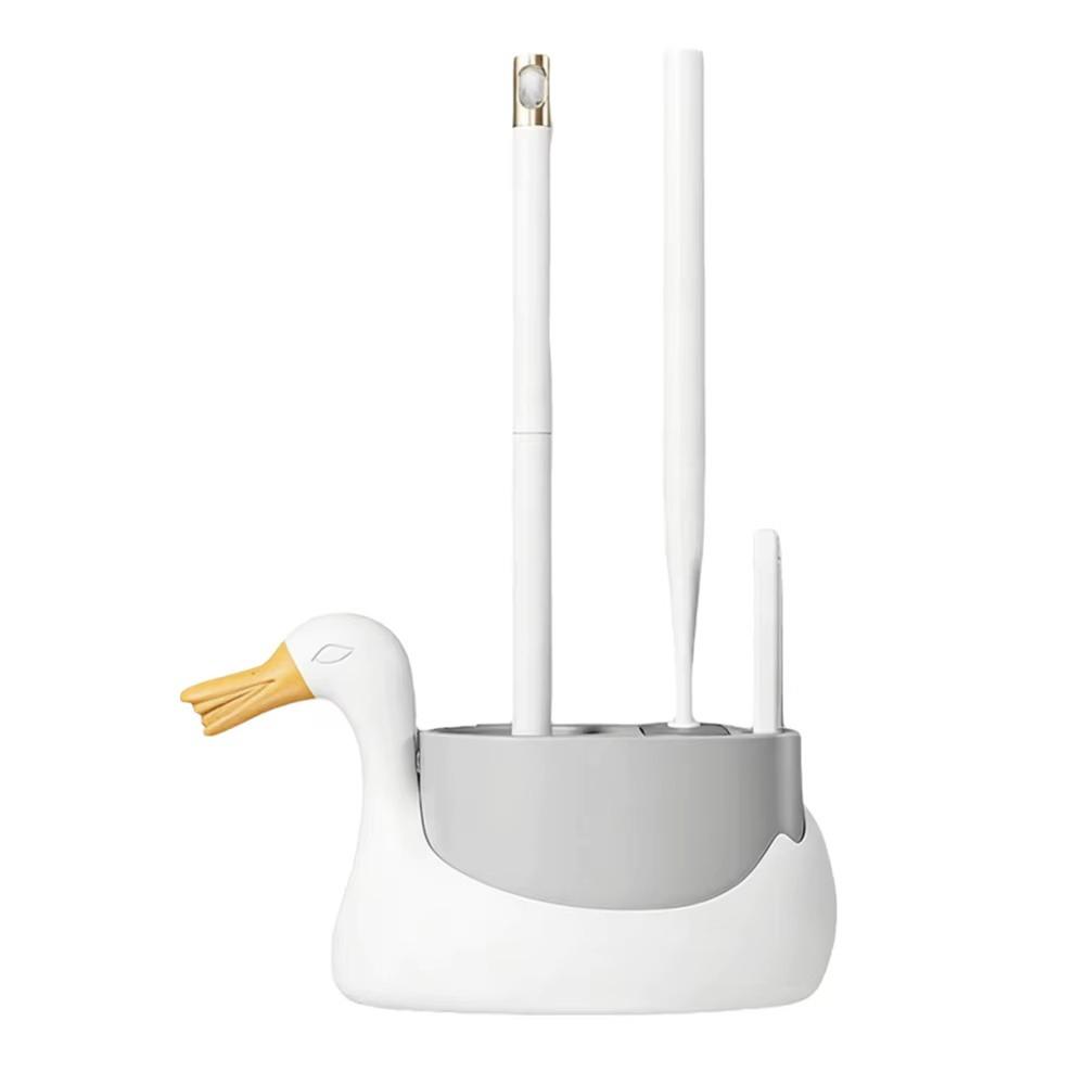 Soft Rubber Brush Head Toilet Brush White Grey Color Toilet Brush Set  Household Use серый