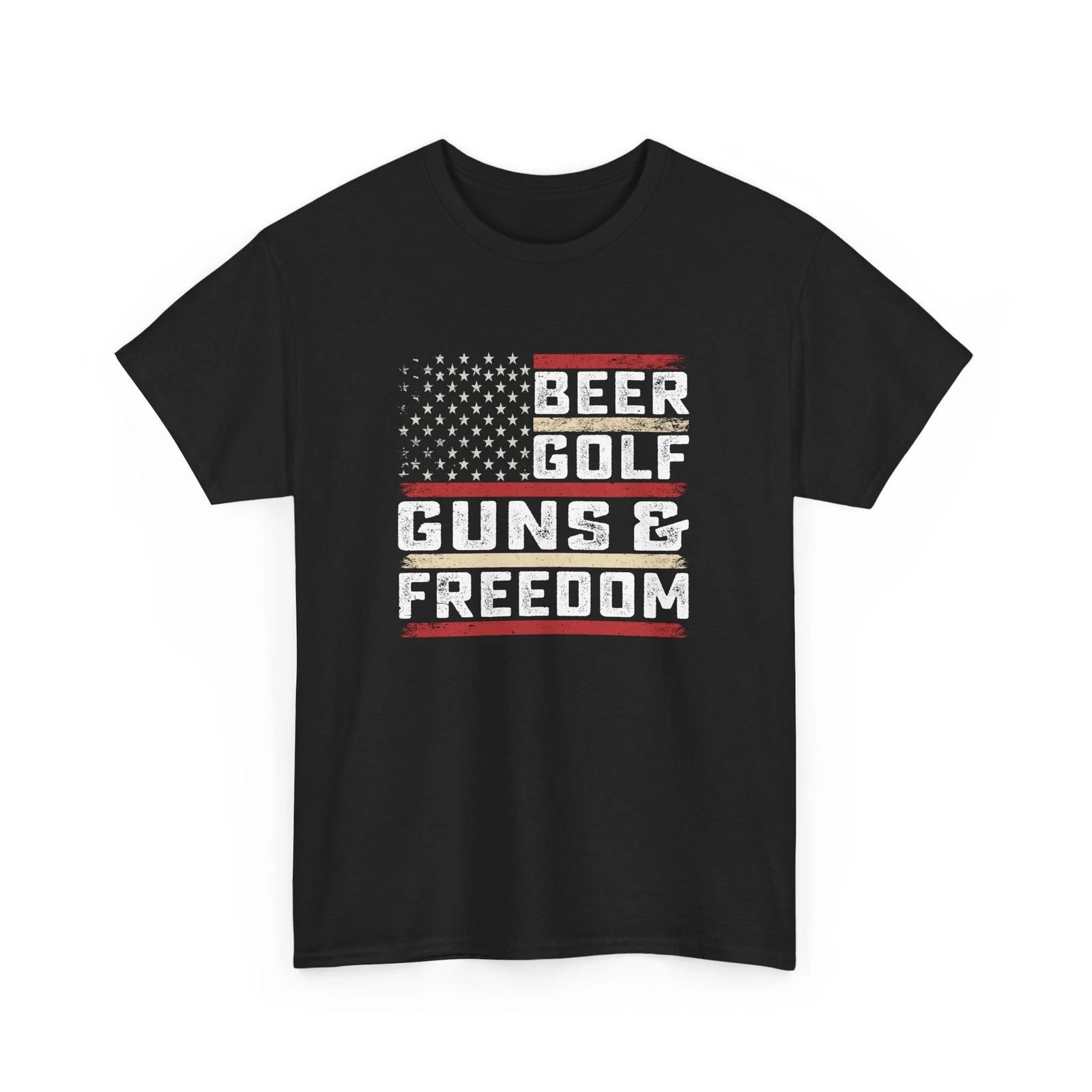 American Gun Rights T-Shirt | BEER GOLF GUNS FREEDOM Shirt S