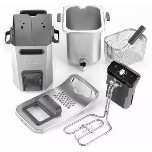 Friteuse - DELONGHI - FZ44851 - Inox - 5 L - 3200 W - 29,3 x 41,7 x 23,2 cm