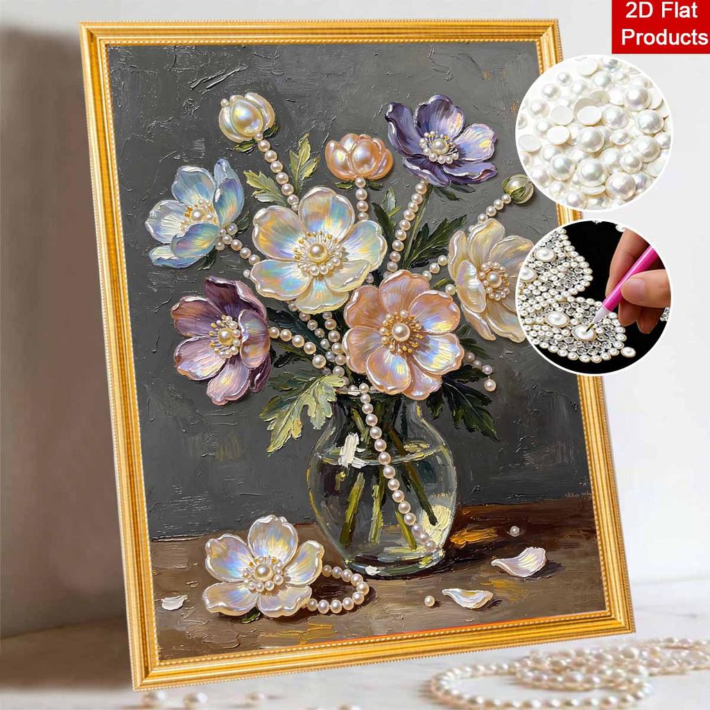 Floral pearl painting handmade diy pearl art painting stickers home decoration gifts