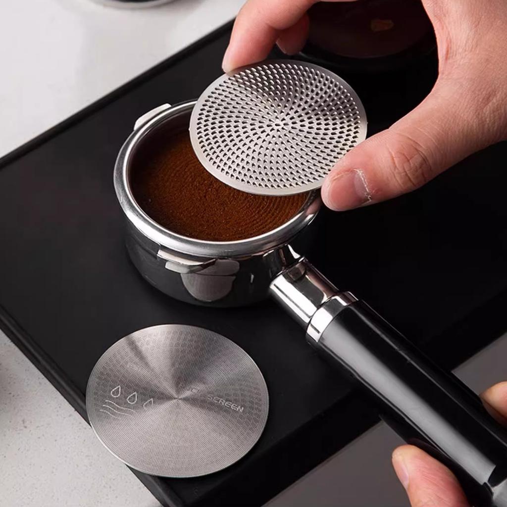 Practical 51/58.5mm Coffee Strainer Double Mesh Coffee Filter for Rich Aroma and Taste in Home Kitchens or Cafes