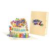 Handcrafted Colorful 2 Layers Cake Popup Birthday Greeting Card with Envelope Handmade Invitation Card for Women
