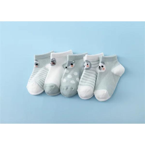 Lawadka 5Pairs/Lot Summer Thin Newborn Baby Socks Cotton Infant Boys Girls Floor Sock Casual Cartoon Toddler Clothes Accesories