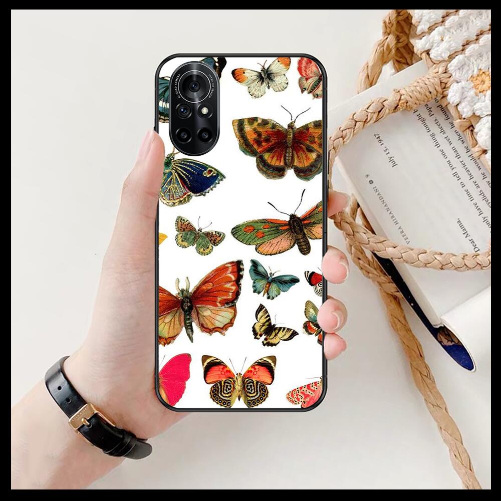 Schöne Schmetterlingsmuster Klare Handyhülle Für Huawei Honor 20 10 9 8A 7 5T X Pro Lite 5G Schwarz Etui Coque Hoesjes Comic Fas