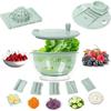 LMETJMA 6 In 1 Salad Spinner Large Salad Spinner Vegetable Washer with Vegetable Chopper Multi-Use Lettuce Spinner Salad Dryer