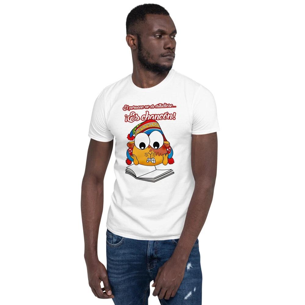 EL PERUANO NO ES ESTUDIOSO ES CHANCON FUN PERUVIAN Short-Sleeve Unisex T-Shirt 2XL