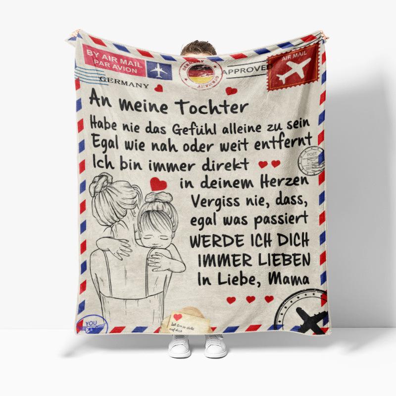 Letter Gifts Digitalprinted Polyester Bedroom Velvet Flannel Soft Sofa Cover Blanket Fleece Soft Sofa Cover Blankets for Beds