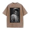 Hot Manga Jujutsu Kaisen T Shirt Itadori Yuji Vintage Washed Oversized Tshirt Men Clothing Summer Short Sleeve Cotton Tees Tops