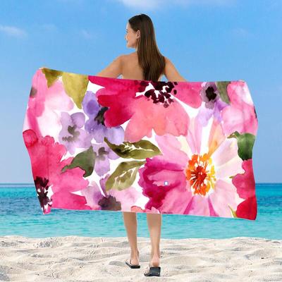 Floral Fiber Beach and Bath Towel