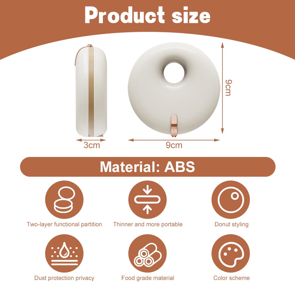 Donut-Designed Braces Storage Box Portable Removable Denture Storage Box Children'S Orthodontic Invisible Braces Storage Box