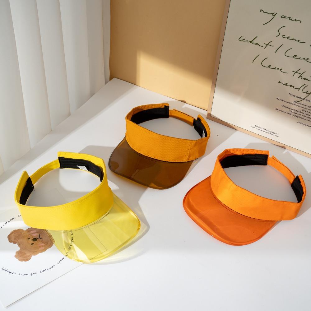 Solid Color Transparent Hollow Hat Sunscreen Sun Hat Sports Leopard Print Visor Cap  Cycling
