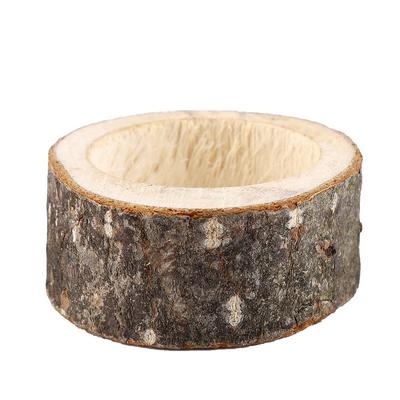 Wood Timber Pile Candle Holder Stand Candlestick Log Flowerpot Ornament Decor