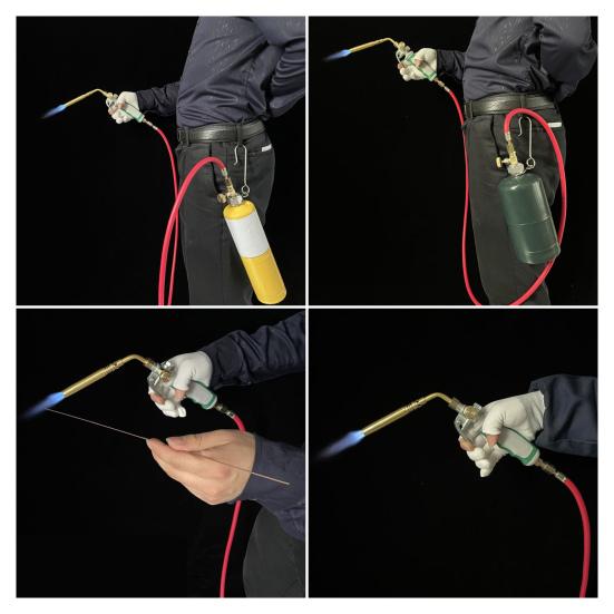 Mapp Torch with Adjustable Flame Propane Torch with 1.6m Hose Portable Welding Torch for Soldering Metalwork Outdoor Use