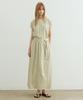 Artid Boat Neck Belted Long Dress_Light Beige