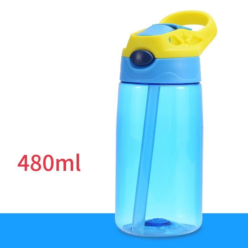 

480 мл детские бутылочки для воды младенец новорожденный чашка дети учатся кормлению соломинка бутылка для питья сока 480ml синий
