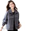 Spring and Autumn New Small Large Size Short Windbreaker Fashion Casual Tooling Top Jacket Women