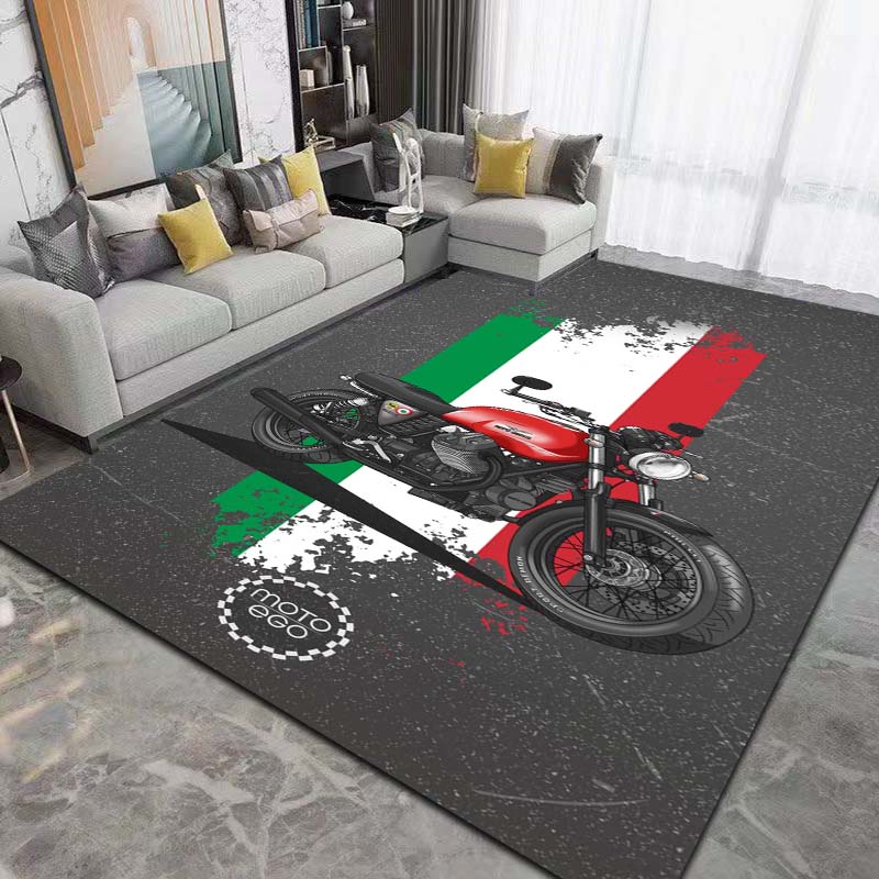 2026 Neuer Retro-Motorrad G-Guzzi Bedruckter Teppich Wohnzimmer Schlafzimmer Dekoration Couchtisch Tisch Rutschfester Eingangsteppich Geschenk