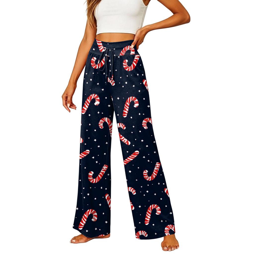 Women's Elastic Waist Casual Straight Leg Pants with Pockets for Everyday Wear