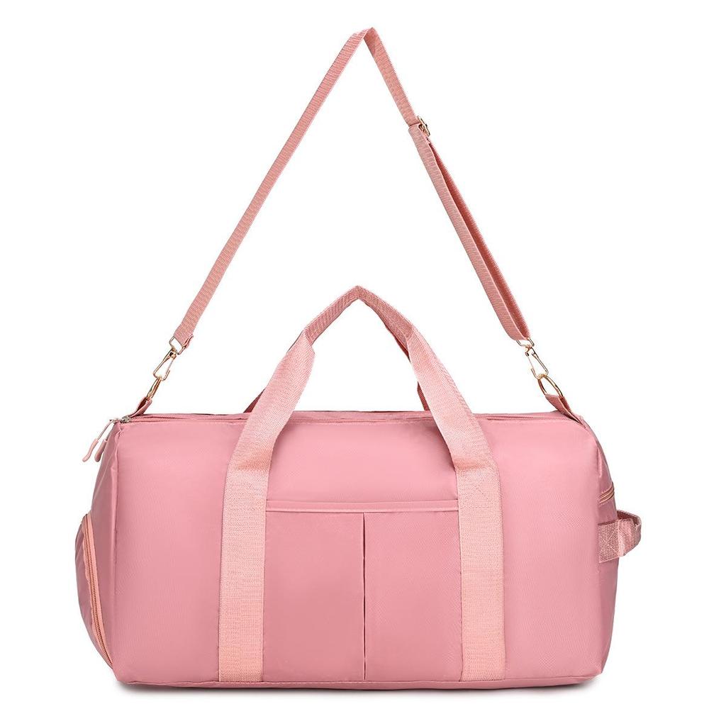 Women's Large Capacity Sports Yoga Bag with Shoe Compartment - Dry/Wet Separation, Solid Color, Ideal for Travel and Gym