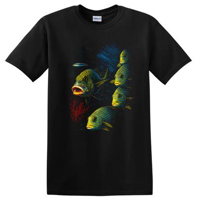 Fish T Shirt Underwater Scene Colorful Coral Reef Marine Life Tee
