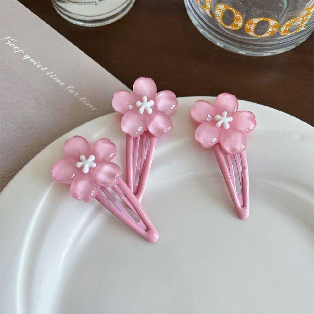 Pink Sakura Hairpin Hair Accessories Sweet Barrettes Fashion Gripper Flower Hair Clip  Daily Life