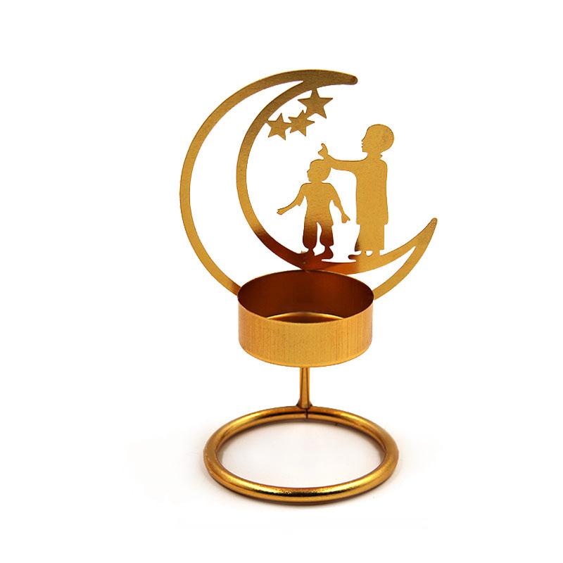 

1шт Золотой Лунный подсвечник Роскошный арабский позолоченный подсвечник настольный декоративный подсвечник