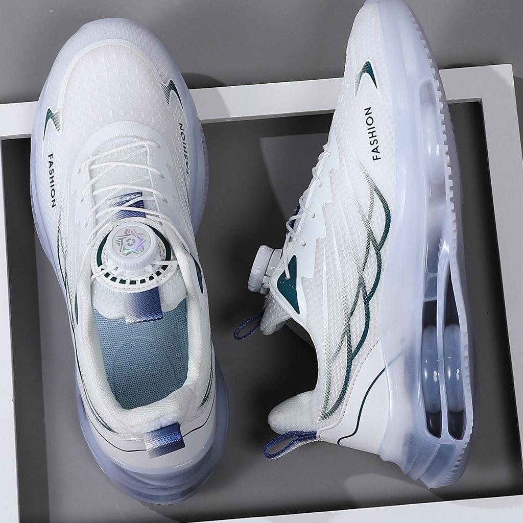 Rotating button men's shoes 2025 spring new youth sports running casual non-slip heightening platform casual shoes