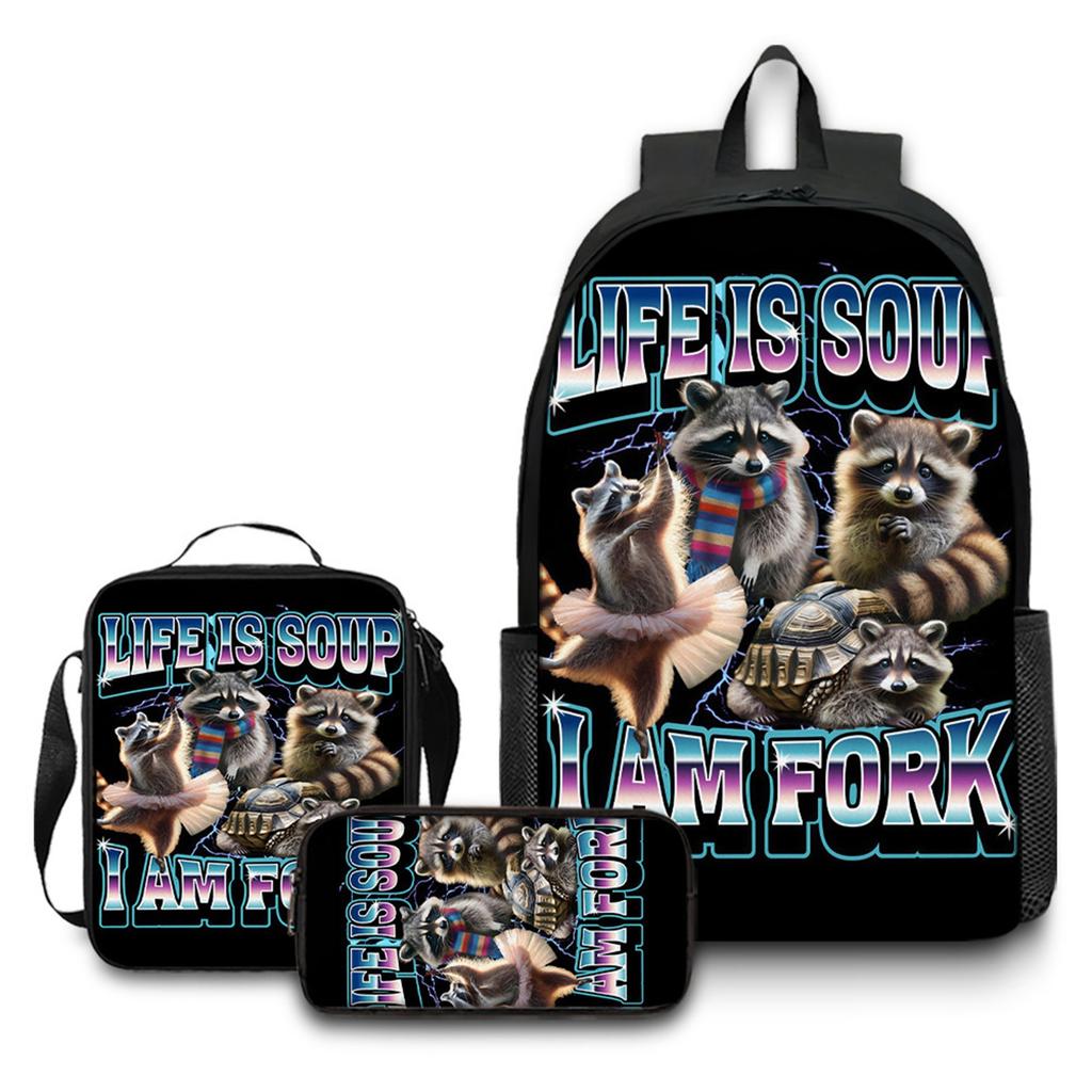 Cartoon Printing Casual Shoulder Bag Junior High School Students Large Capacity Backpacks