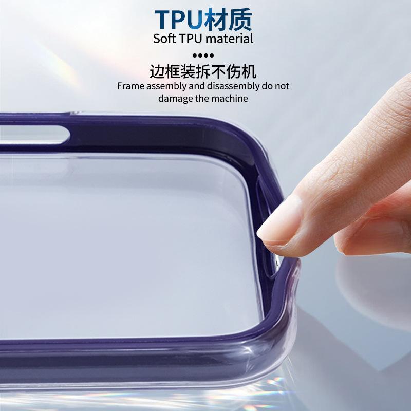 Acrylic Apple 12 mobile phone case iPhone14Promax transparent protective case 15 anti-drop 16 simple anti-yellowing