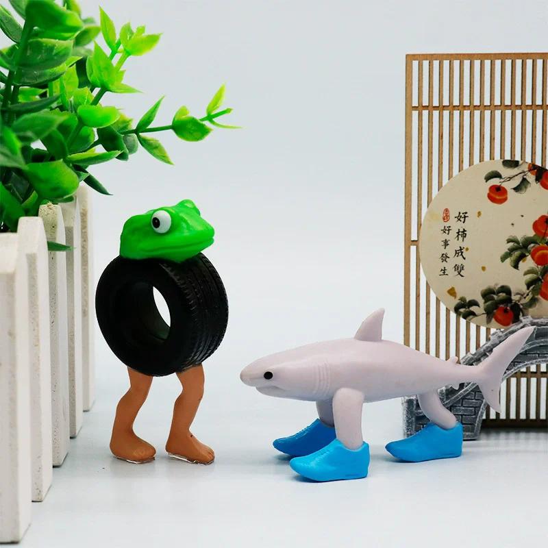 8PCS Tung Tungtung Sahur Telalalero Telala Borbaloni Luli Loli for Foreign Shan Hai Jing Italian Brainrot Figure Toys Ornaments