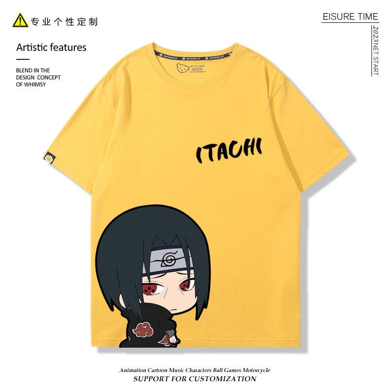 Childrens Tshirt Cartoon Naruto Sasuke Naruto QVersion Anime Peripheral Printed Parent Child Wear Pure Cotton Fashion Tshirt