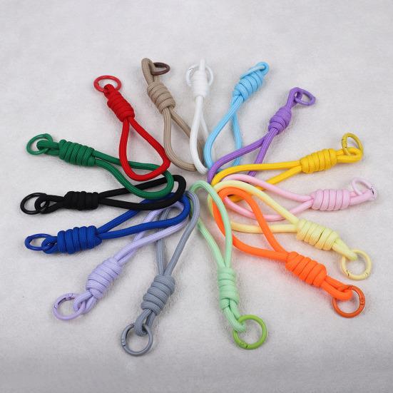 2Pcs Braided Rope Pendant Lightweight High-Elastic Keychain Holder with Reinforced Knot Design Macaron Color Mobile Phone Case Lanyard