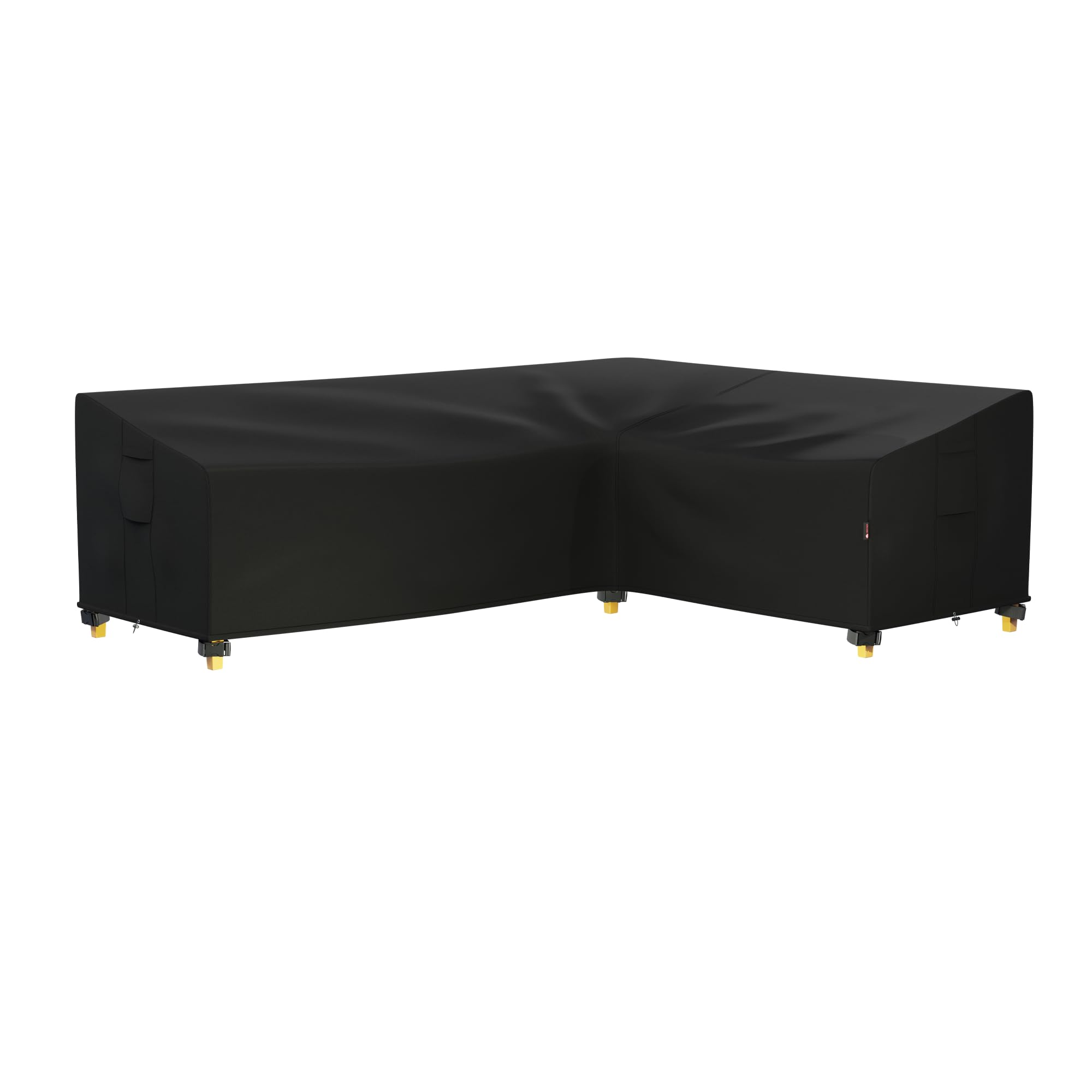 

600D All Polyester L-Shaped Patio Cover, Waterproof & Heavy Duty, Multiple Sizes 215x215x87x80cm чёрный
