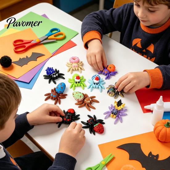 Scavenger Hunt Props 3D Printed Spider Egg Set with 10Pcs Articulated Small Spiders, Movable Joint Unique Holiday Gifts Figurines, Halloween