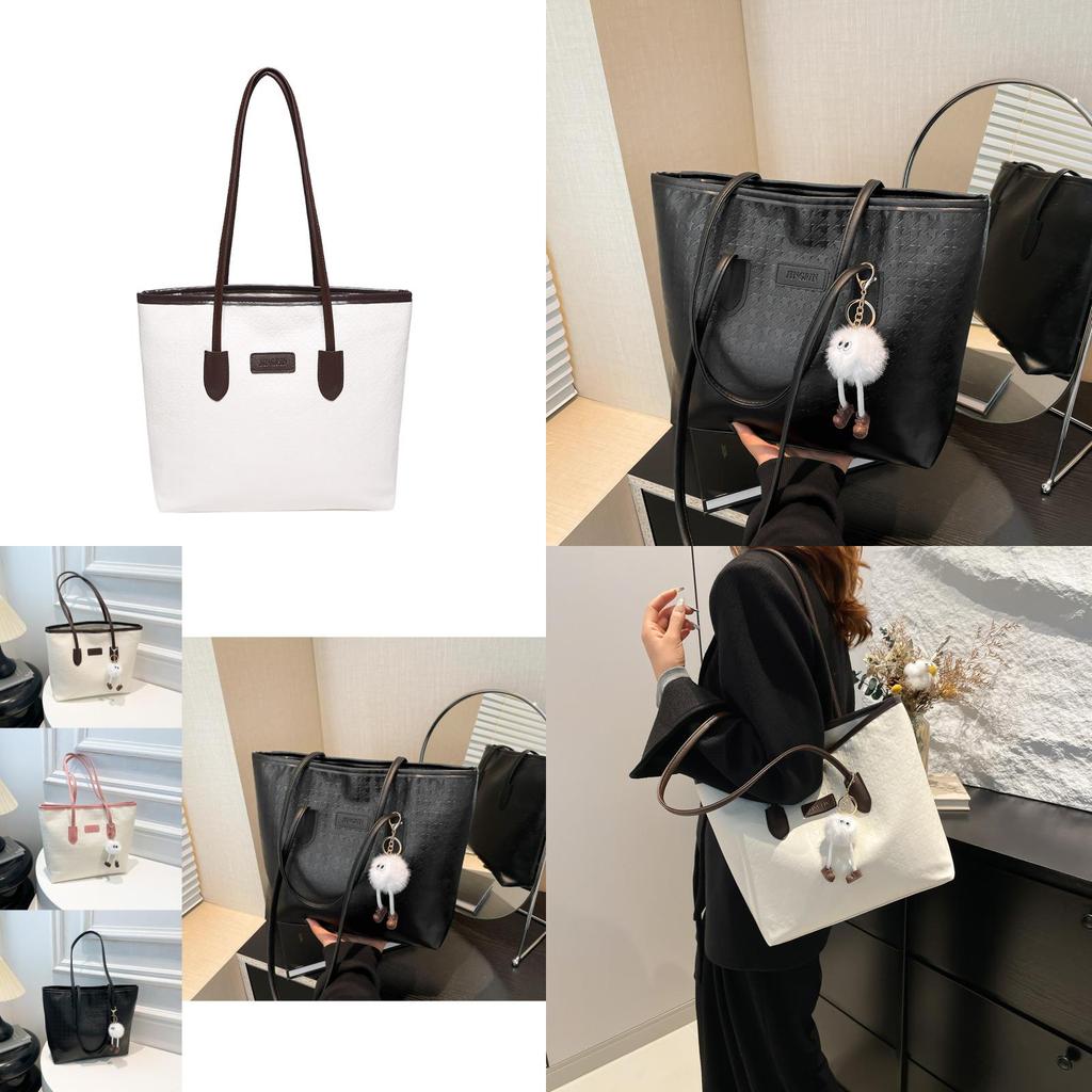Trendy Medium-sized Pu Tote Bag For College Students With Comfortable Shoulder Strap